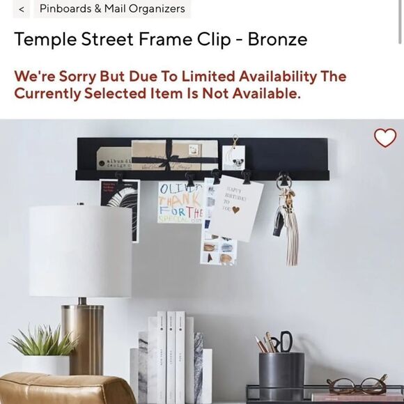 Pottery Barn Temple Street Frame Clip System -Black Floating Metal Shelf - Picture 7 of 8